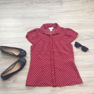 Loft Polka Dot Blouse